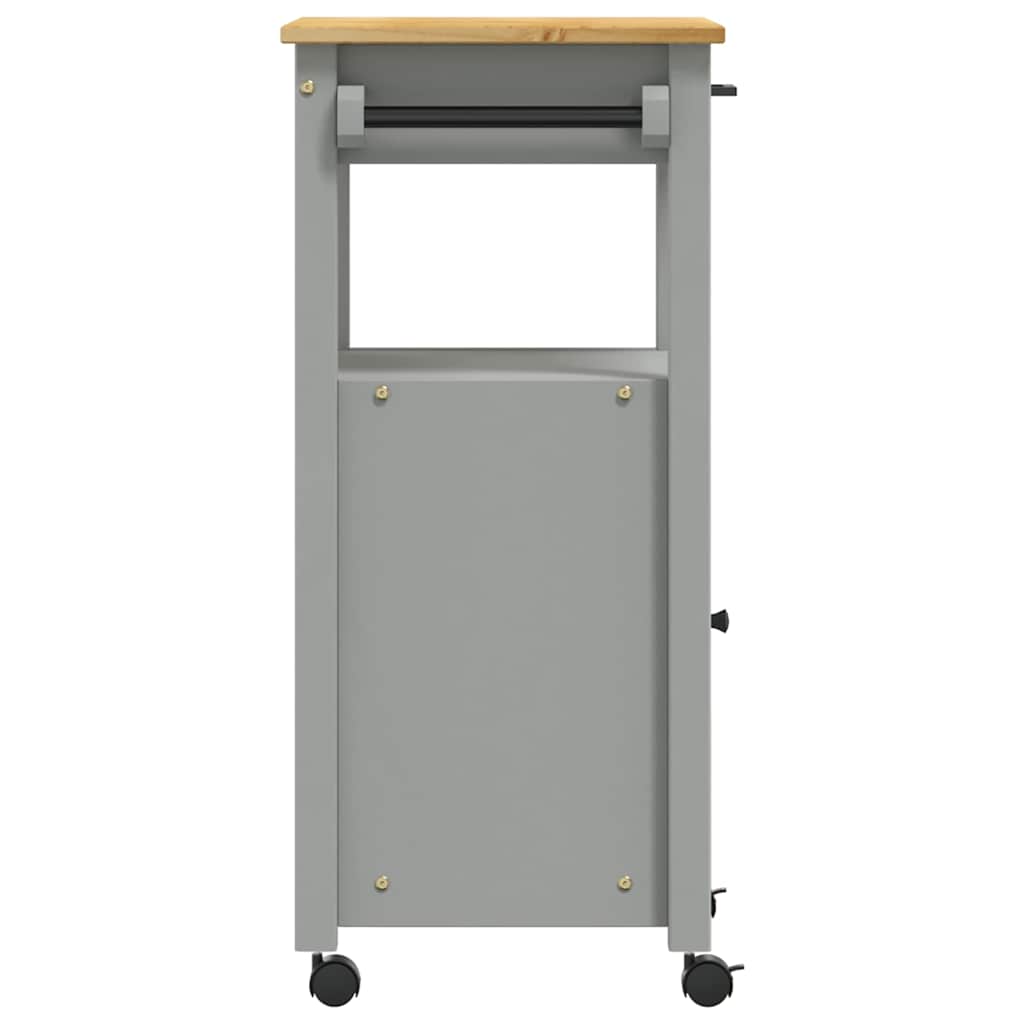 Kitchen Trolley MONZA 18.9"x15.7"x34.8" Solid Wood Pine