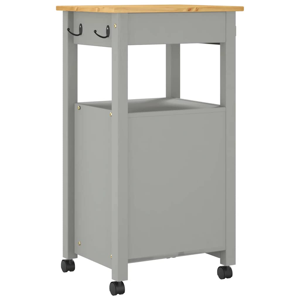 Kitchen Trolley MONZA 18.9"x15.7"x34.8" Solid Wood Pine