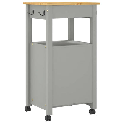 Kitchen Trolley MONZA 18.9"x15.7"x34.8" Solid Wood Pine