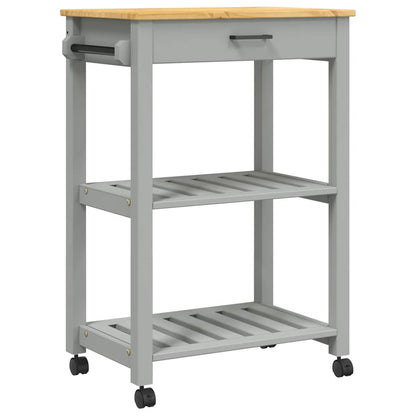 Kitchen Trolley MONZA 23.6"x15.7"x34.8" Solid Wood Pine