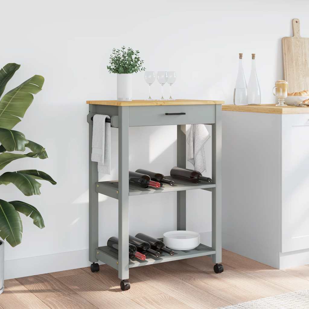 Kitchen Trolley MONZA 23.6"x15.7"x34.8" Solid Wood Pine