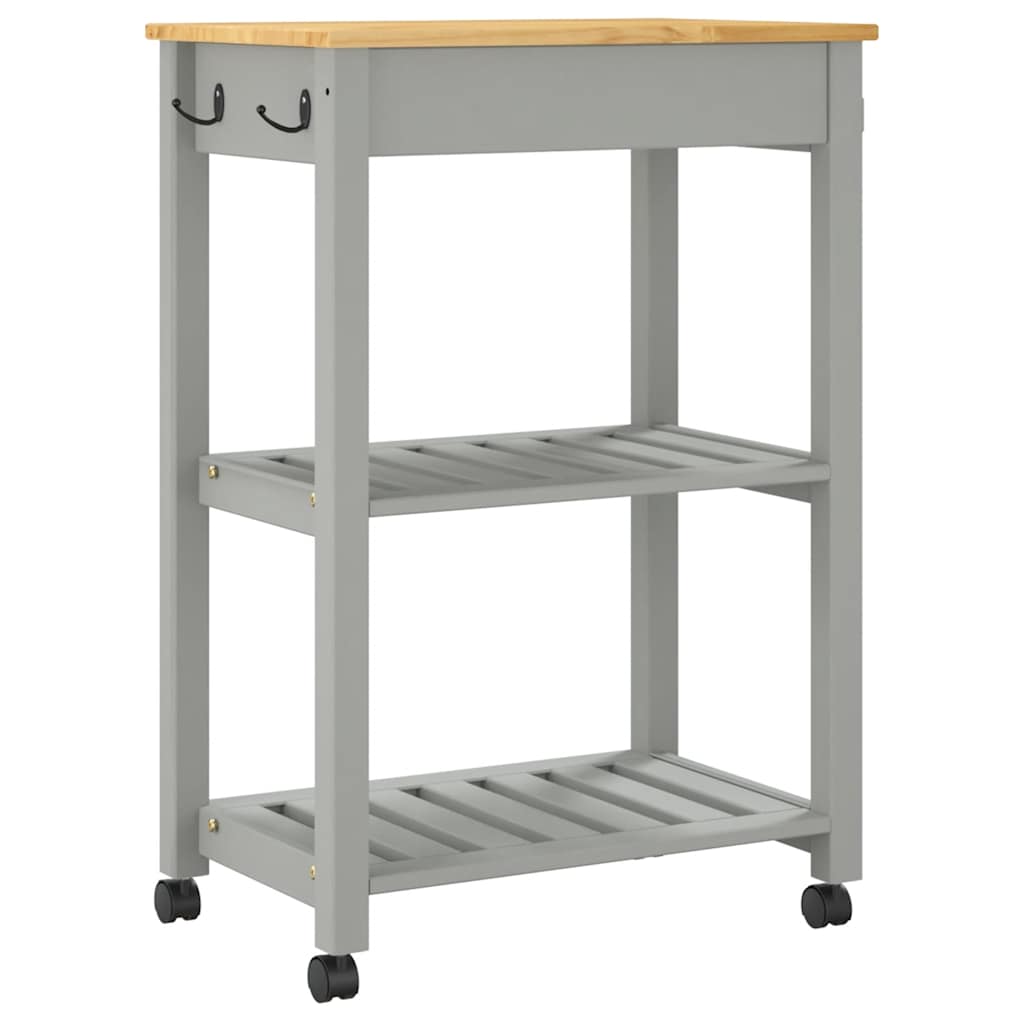 Kitchen Trolley MONZA 23.6"x15.7"x34.8" Solid Wood Pine