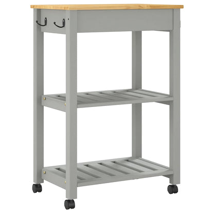 Kitchen Trolley MONZA 23.6"x15.7"x34.8" Solid Wood Pine