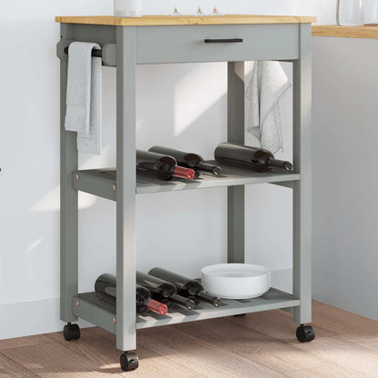 Kitchen Trolley MONZA 23.6"x15.7"x34.8" Solid Wood Pine