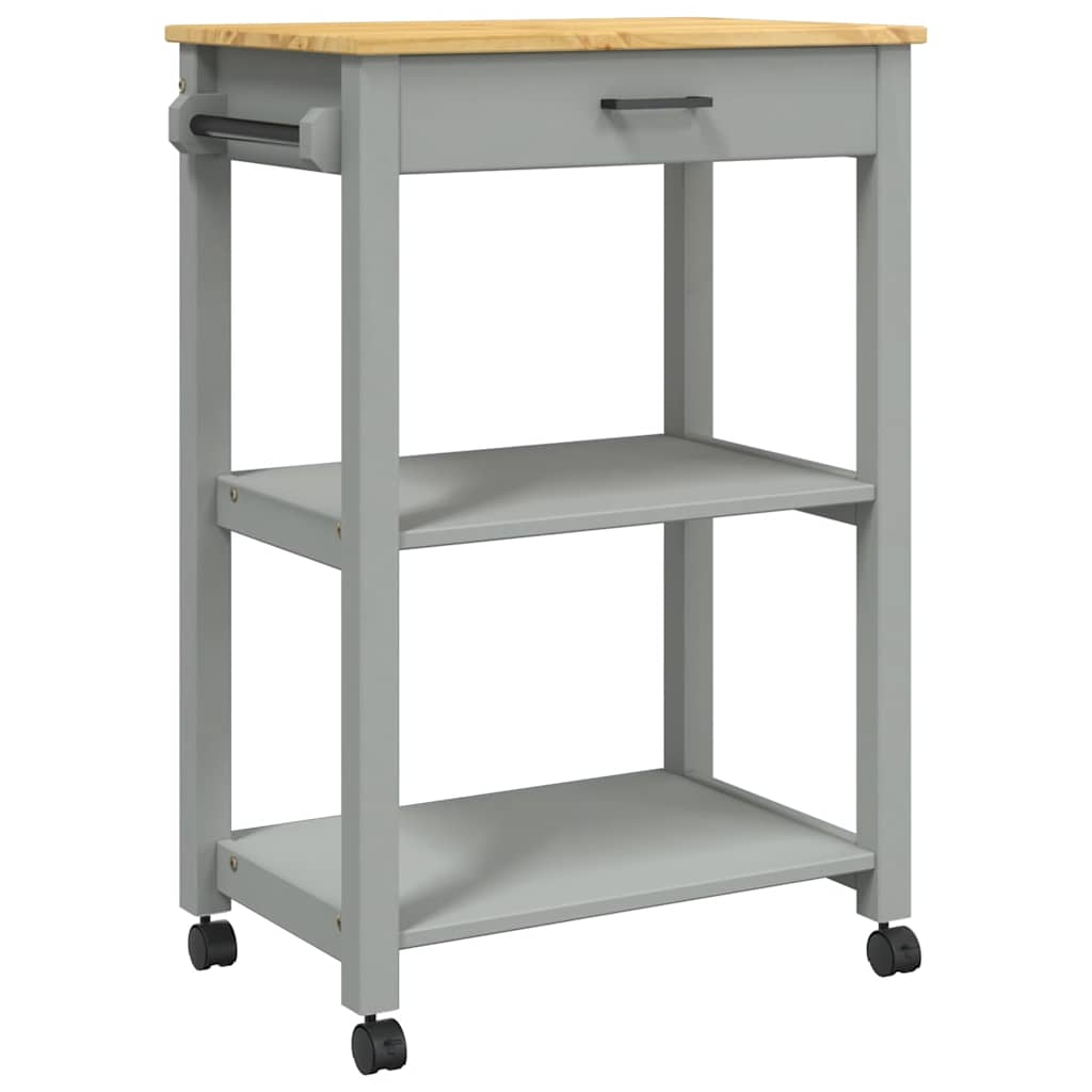 Kitchen Trolley MONZA 23.6"x15.7"x34.8" Solid Wood Pine