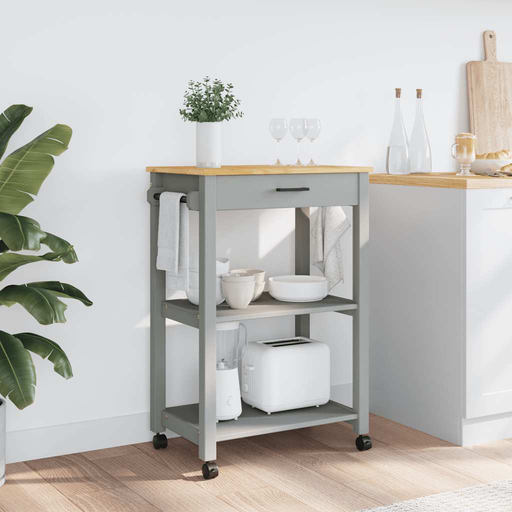 Kitchen Trolley MONZA 23.6"x15.7"x34.8" Solid Wood Pine