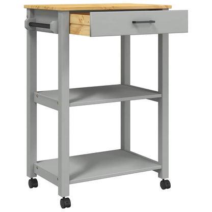 Kitchen Trolley MONZA 23.6"x15.7"x34.8" Solid Wood Pine