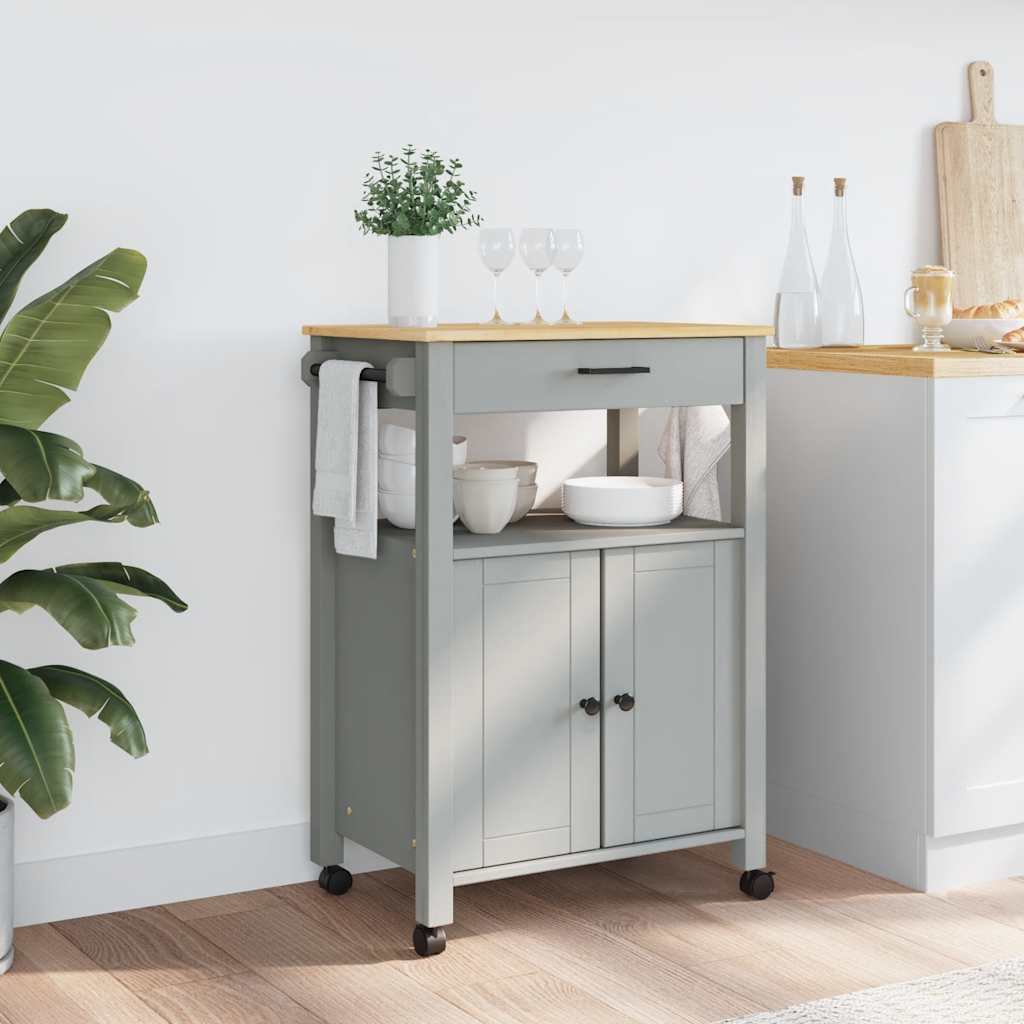 Kitchen Trolley MONZA 23.6"x15.7"x34.8" Solid Wood Pine