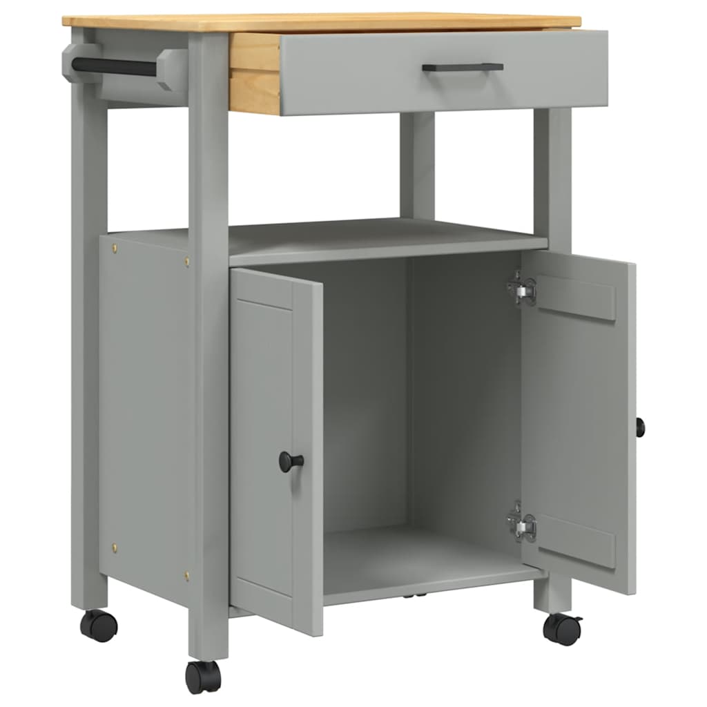 Kitchen Trolley MONZA 23.6"x15.7"x34.8" Solid Wood Pine