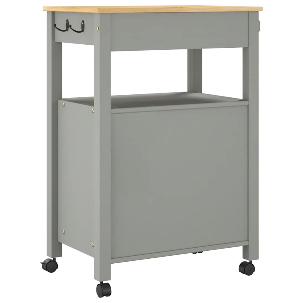 Kitchen Trolley MONZA 23.6"x15.7"x34.8" Solid Wood Pine