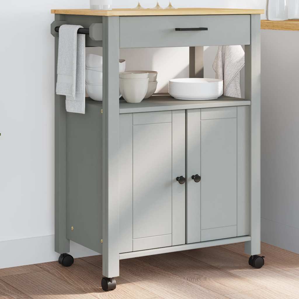Kitchen Trolley MONZA 23.6"x15.7"x34.8" Solid Wood Pine