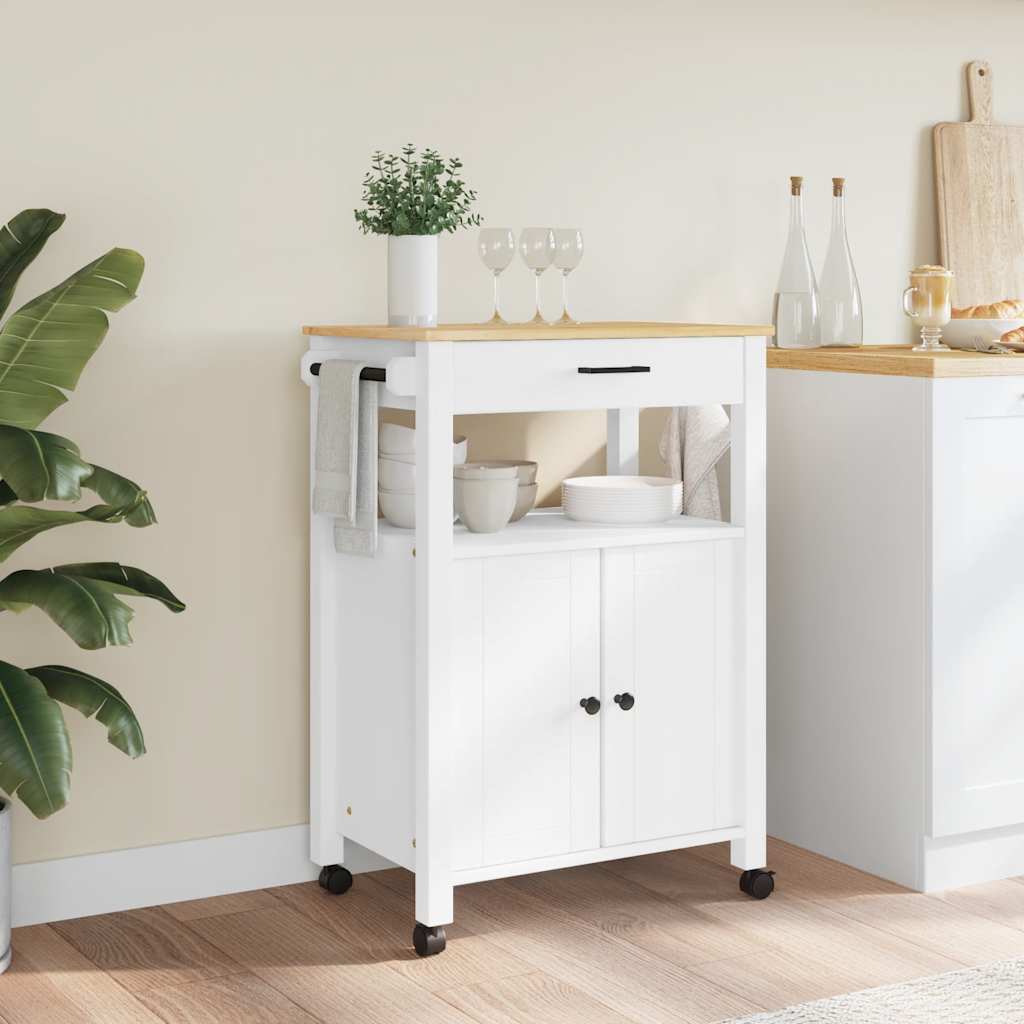Kitchen Trolley MONZA 23.6"x15.7"x34.8" Solid Wood Pine