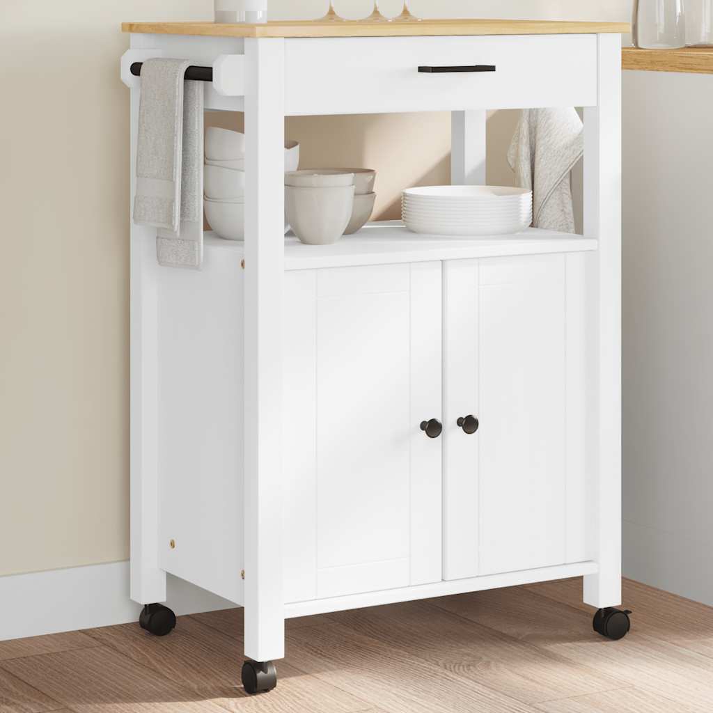 Kitchen Trolley MONZA 23.6"x15.7"x34.8" Solid Wood Pine