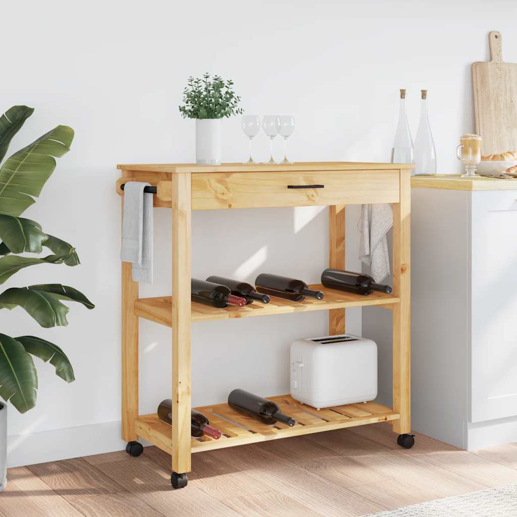 Kitchen Trolley "MONZA" 84x40x88,5 cm Solid Wood Pine