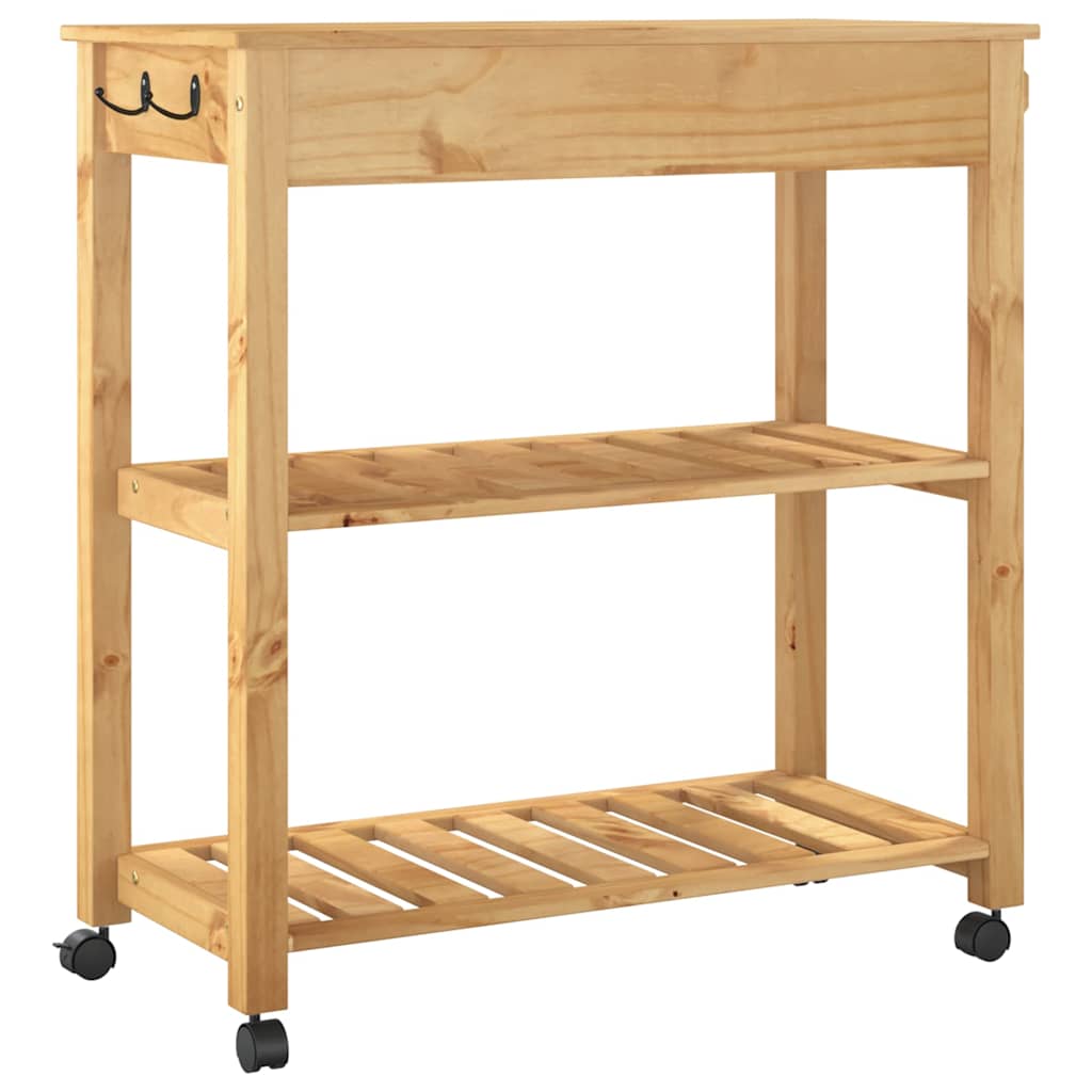 Kitchen Trolley "MONZA" 84x40x88,5 cm Solid Wood Pine