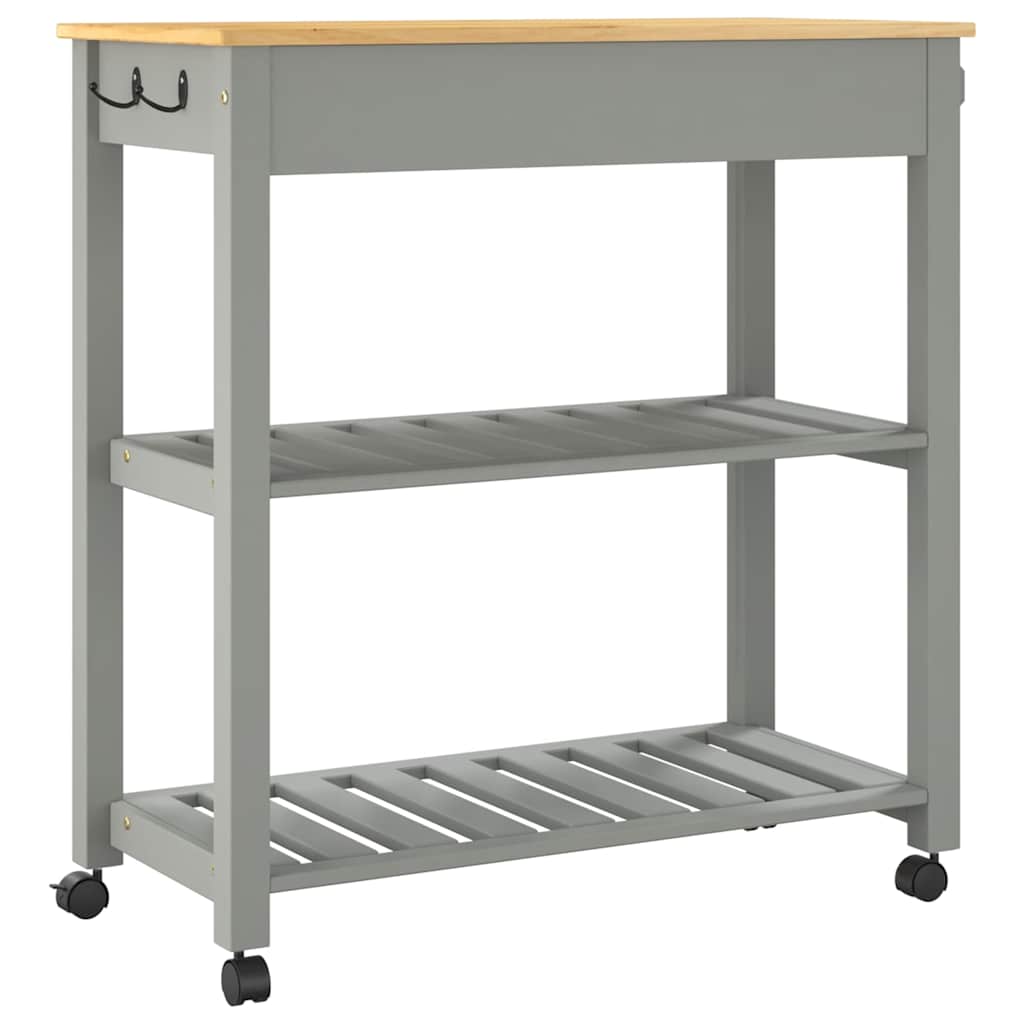Kitchen Trolley MONZA 33.1"x15.7"x34.8" Solid Wood Pine