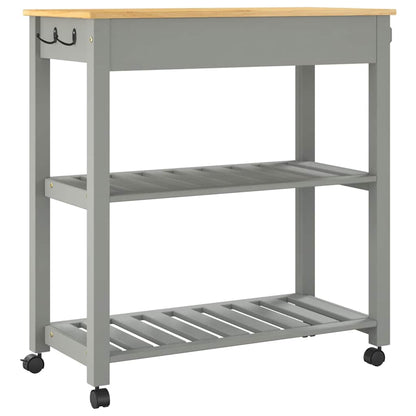 Kitchen Trolley MONZA 33.1"x15.7"x34.8" Solid Wood Pine
