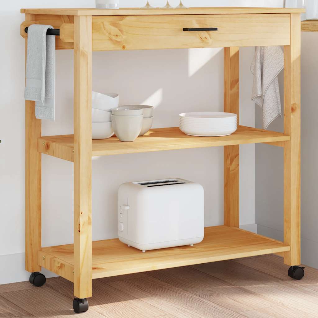 Kitchen Trolley "MONZA" 84x40x88,5 cm Solid Wood Pine