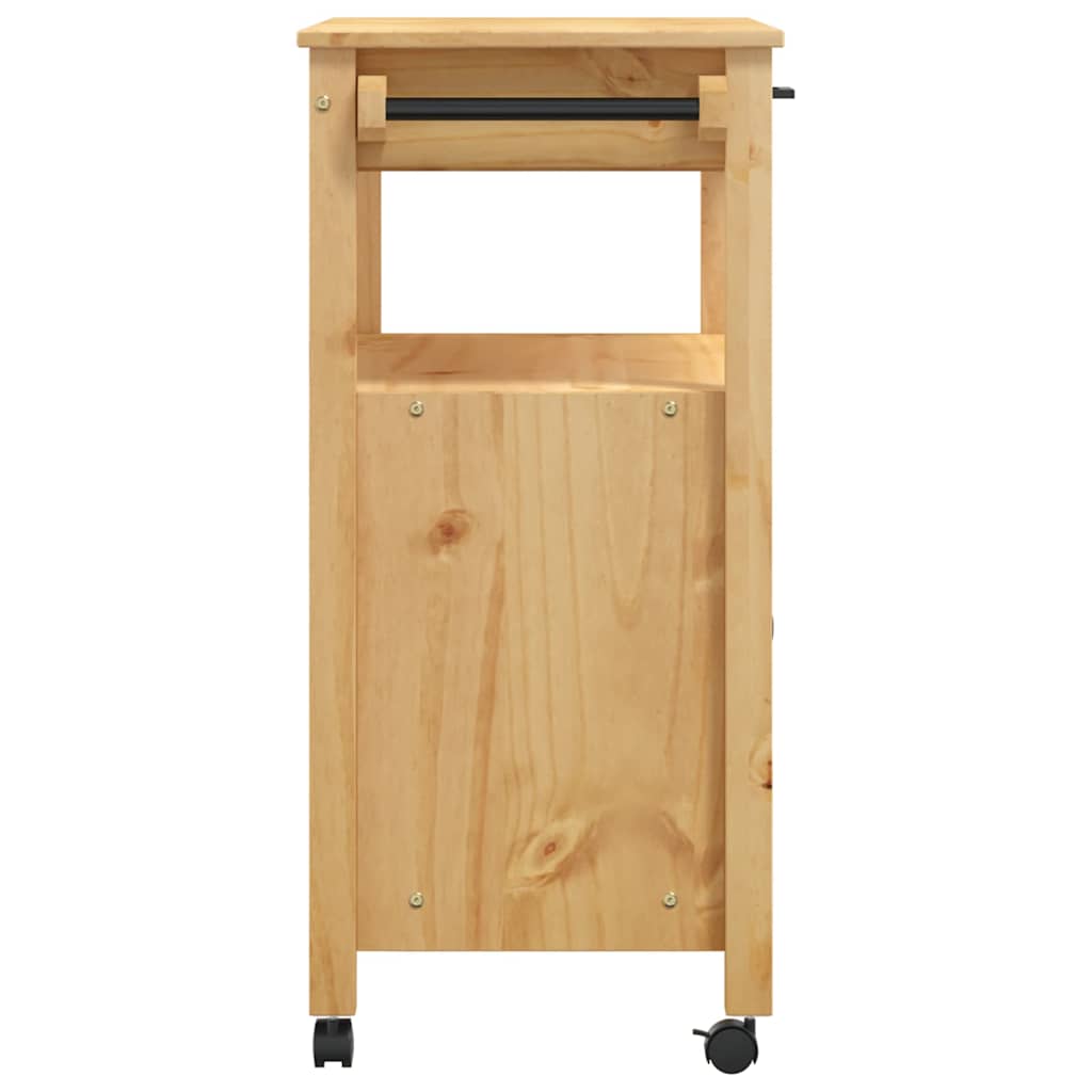 Kitchen Trolley MONZA 33.1"x15.7"x34.8" Solid Wood Pine