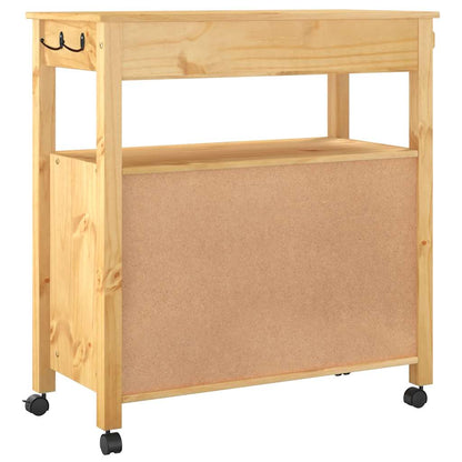 Kitchen Trolley MONZA 33.1"x15.7"x34.8" Solid Wood Pine