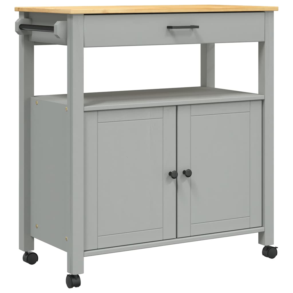 Kitchen Trolley MONZA 33.1"x15.7"x34.8" Solid Wood Pine
