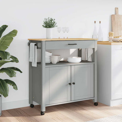 Kitchen Trolley MONZA 33.1"x15.7"x34.8" Solid Wood Pine