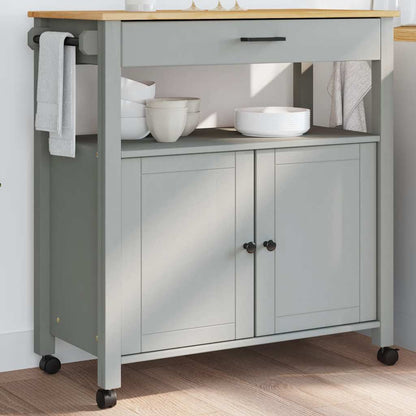 Kitchen Trolley MONZA 33.1"x15.7"x34.8" Solid Wood Pine