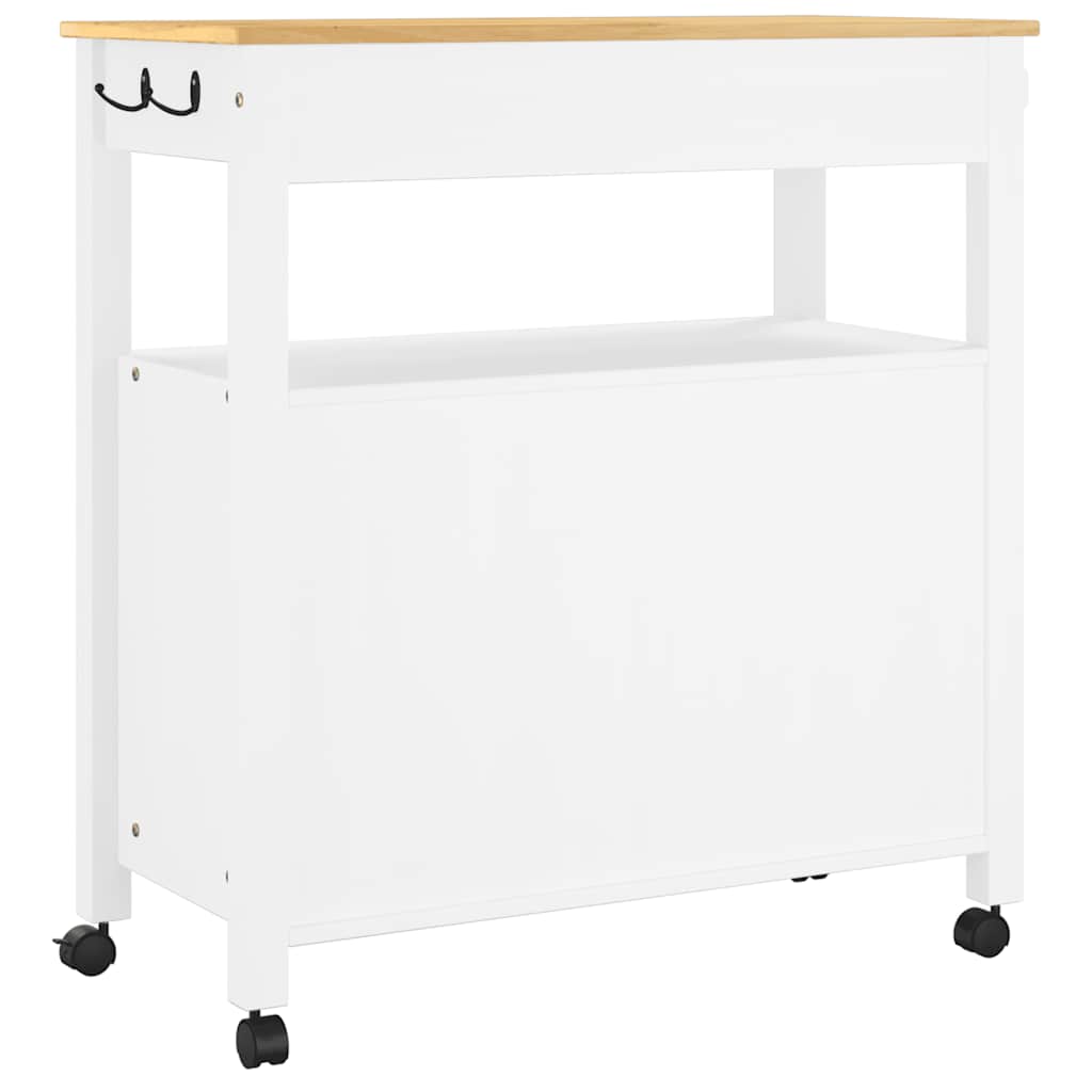 Kitchen Trolley MONZA 33.1"x15.7"x34.8" Solid Wood Pine