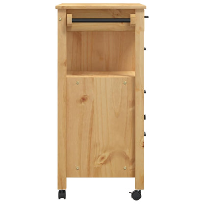 Kitchen Trolley MONZA 33.1"x15.7"x34.8" Solid Wood Pine