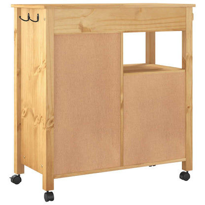 Kitchen Trolley MONZA 33.1"x15.7"x34.8" Solid Wood Pine