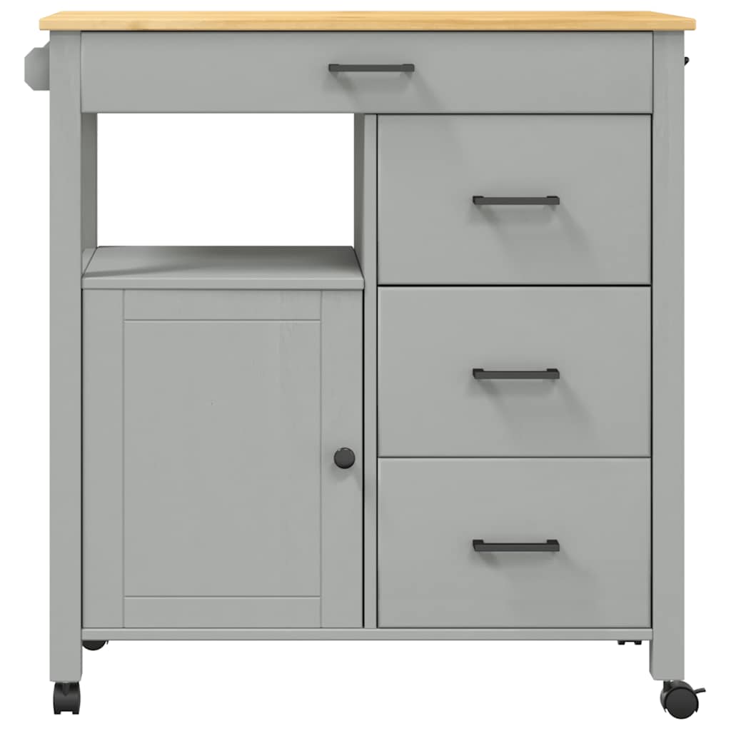 Kitchen Trolley MONZA 33.1"x15.7"x34.8" Solid Wood Pine
