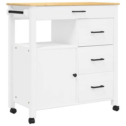 Kitchen Trolley MONZA 33.1"x15.7"x34.8" Solid Wood Pine