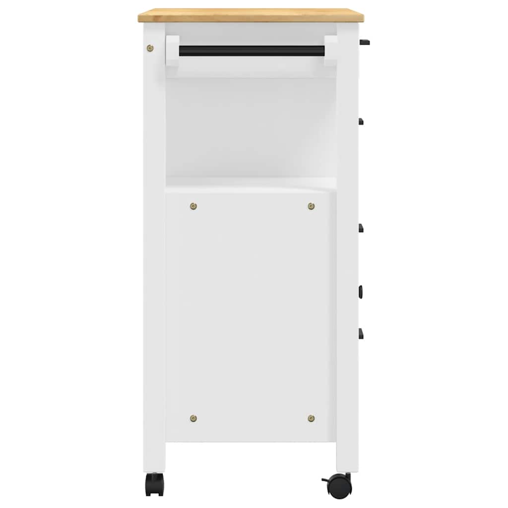 Kitchen Trolley MONZA 33.1"x15.7"x34.8" Solid Wood Pine