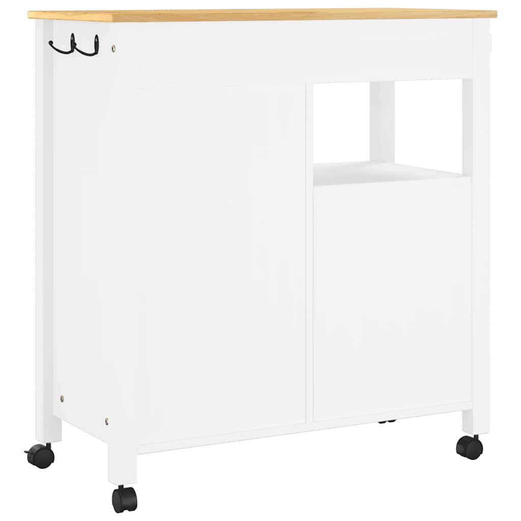 Kitchen Trolley MONZA 33.1"x15.7"x34.8" Solid Wood Pine