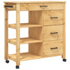 Kitchen Trolley MONZA 84x40x90 cm Solid Wood Pine