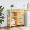 Kitchen Trolley MONZA 84x40x90 cm Solid Wood Pine
