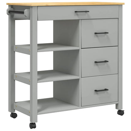 Kitchen Trolley MONZA 33.1"x15.7"x34.8" Solid Wood Pine