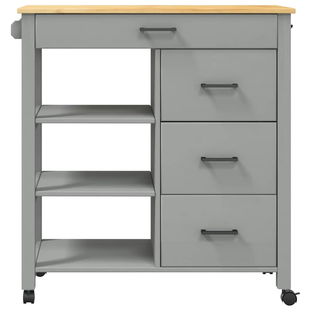 Kitchen Trolley MONZA 33.1"x15.7"x34.8" Solid Wood Pine
