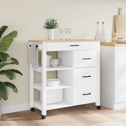 Kitchen Trolley MONZA 33.1"x15.7"x34.8" Solid Wood Pine