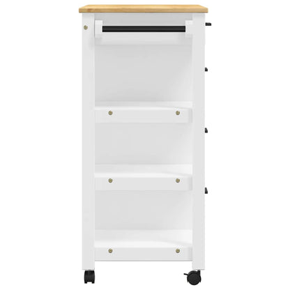 Kitchen Trolley MONZA 33.1"x15.7"x34.8" Solid Wood Pine