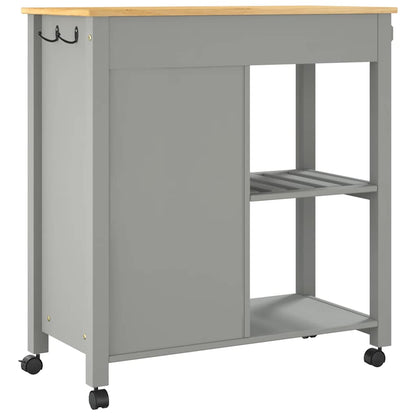 Kitchen Trolley MONZA 33.1"x15.7"x34.8" Solid Wood Pine