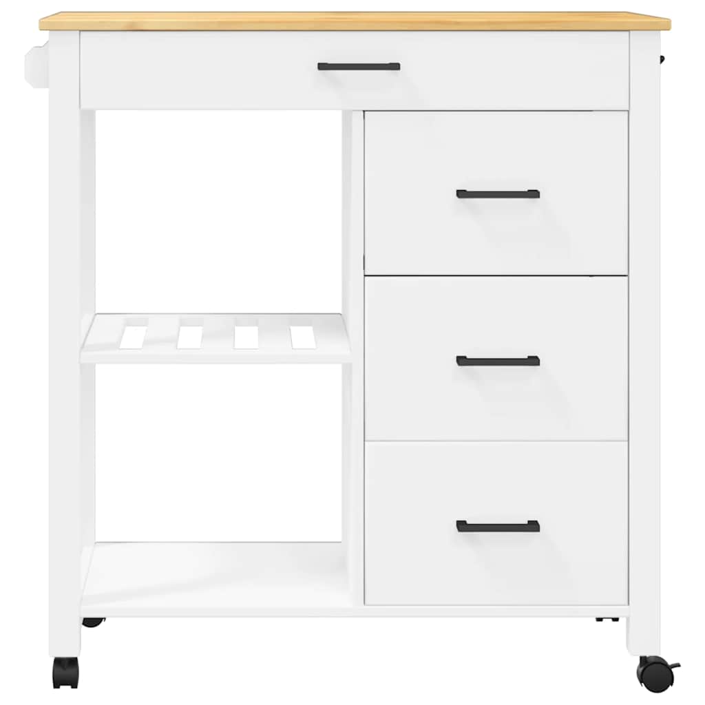 Kitchen Trolley MONZA 33.1"x15.7"x34.8" Solid Wood Pine