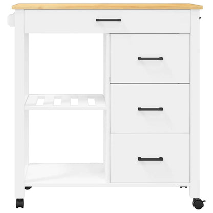 Kitchen Trolley MONZA 33.1"x15.7"x34.8" Solid Wood Pine