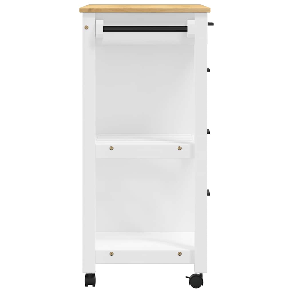 Kitchen Trolley MONZA 33.1"x15.7"x34.8" Solid Wood Pine