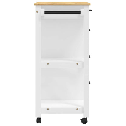 Kitchen Trolley MONZA 33.1"x15.7"x34.8" Solid Wood Pine