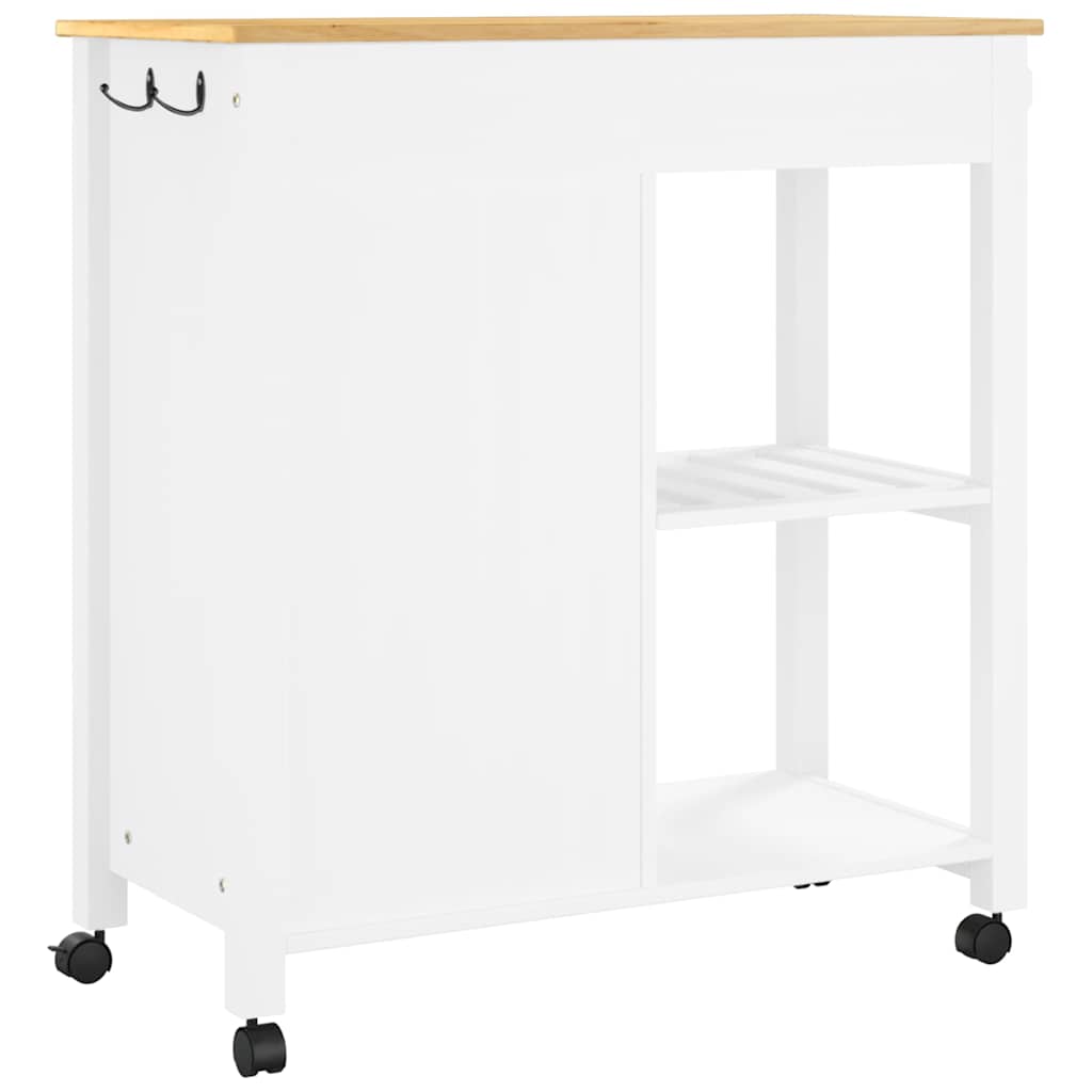 Kitchen Trolley MONZA 33.1"x15.7"x34.8" Solid Wood Pine