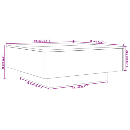 Coffee Table White 80x80x31 cm Engineered Wood