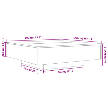 Coffee Table Sonoma Oak 100x100x31 cm Engineered Wood