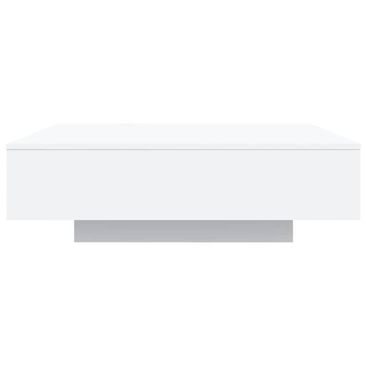 Coffee Table with LED Lights White 100x100x31 cm