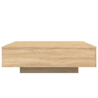 Coffee Table with LED Lights Sonoma Oak 100x100x31 cm
